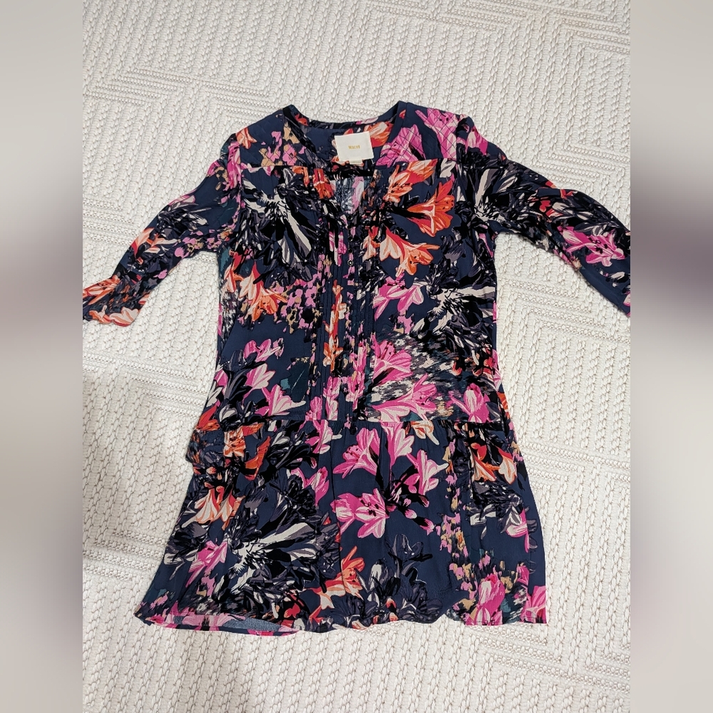 Maeve By Anthropologie Floral Long Sleeve Dress